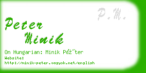 peter minik business card